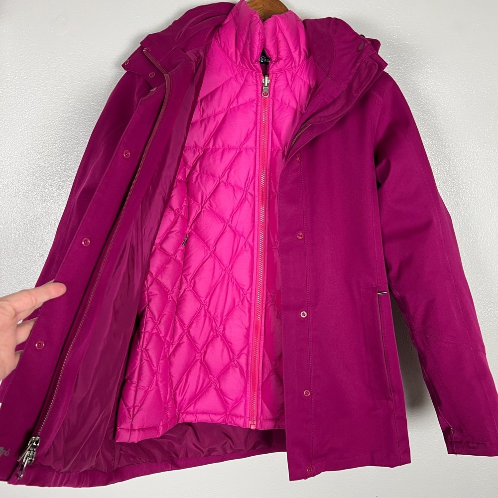 Patagonia Tres Down Jacket Women Small H2no Hooded Waterproof Puffer Lined 28191